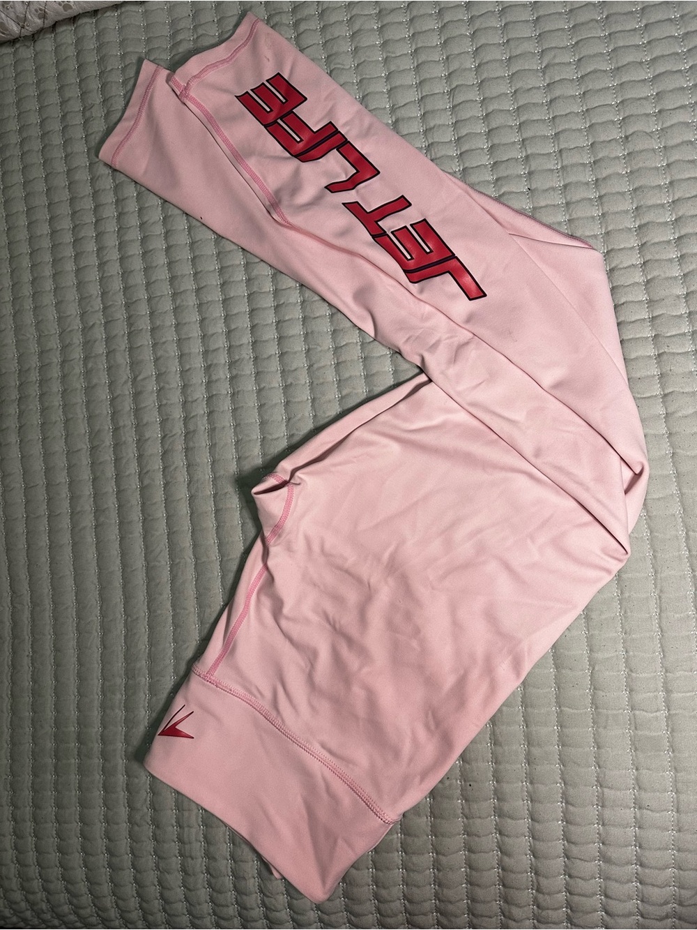 Pink Jetlife leggings with Red Logo